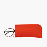 orange felt eyeglass case