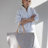 Hana Canvas Boat Bag, Dove Grey