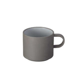 Hasami Porcelain 11 oz mug from Grey Collection in smooth matte grey with glossy ash white interior.