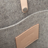 Hana Merino Wool Felt Tote, Granite Felt / Natural Leather