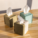 Jaunt Merino Wool Felt Small Tissue Box Cover, Sage / Heather White