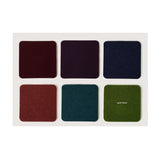 Merino Wool Felt Multi Color Coasters, Set of 6 - Square