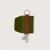 Merino Wool Card Key Fob - Moss Sienna