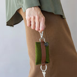 Merino Wool Card Key Fob - Moss Sienna
