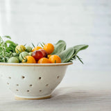 Ceramic Berry Colander, speckled white