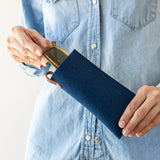Merino Wool Felt Eyeglass Sleeve, Marine