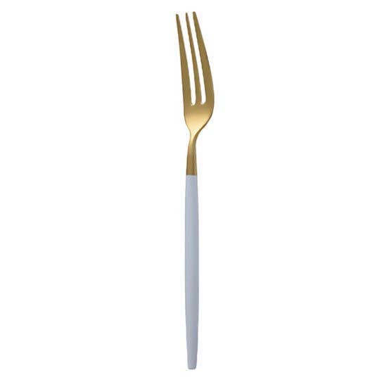 Matte Gold and White Appetizer Fork