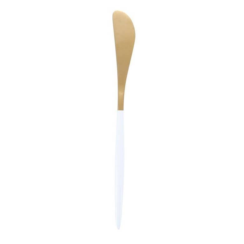 Matte Gold and White Cheese Spreader