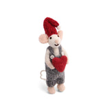 White Mouse In a Jumper with Heart Ornament