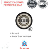 Peugeot powdered salt mechanism with Zirilion logo on a white background