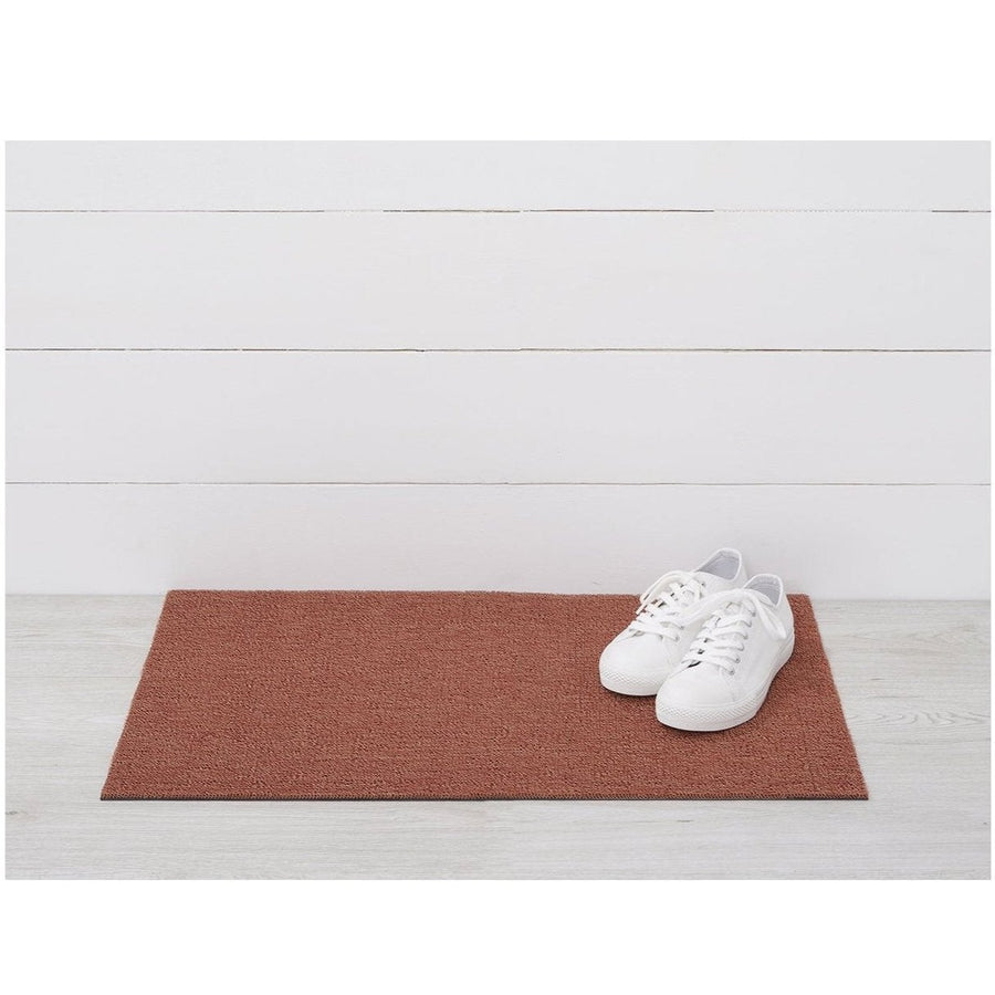 Heathered Shag Doormat, Burnt Coral