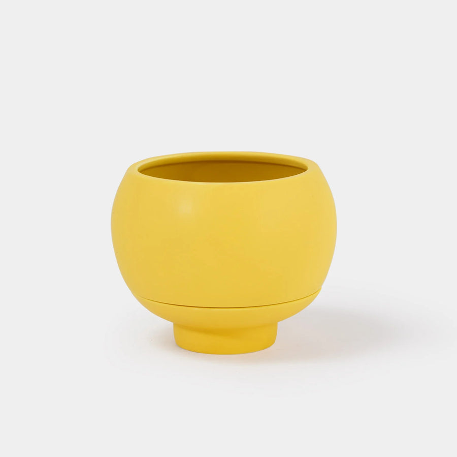 Self-Watering Ceramic Planter, Canary Yellow