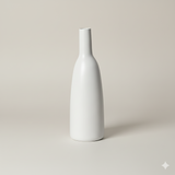 White ceramic bottle on a beige background
