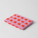 Cotton Tea Towel - Lilac & Warm Red Squares | Wrap