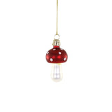 Glass Tiny Shroom Ornaments, Red