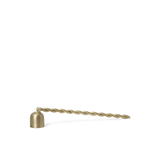 Gold candle snuffer with a twisted handle 