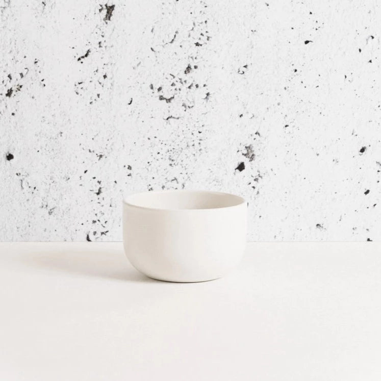 white stoneware bowl