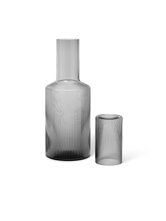 Ripple Glass Lid / Verrine, Smoked Grey
