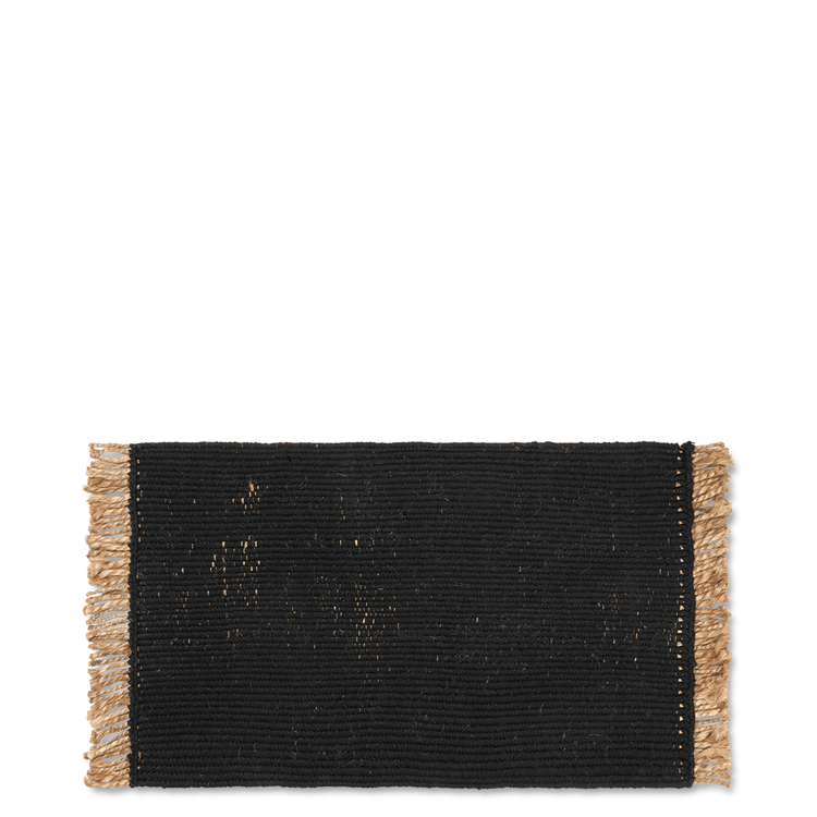 ferm living black jute and recycled plastic mat