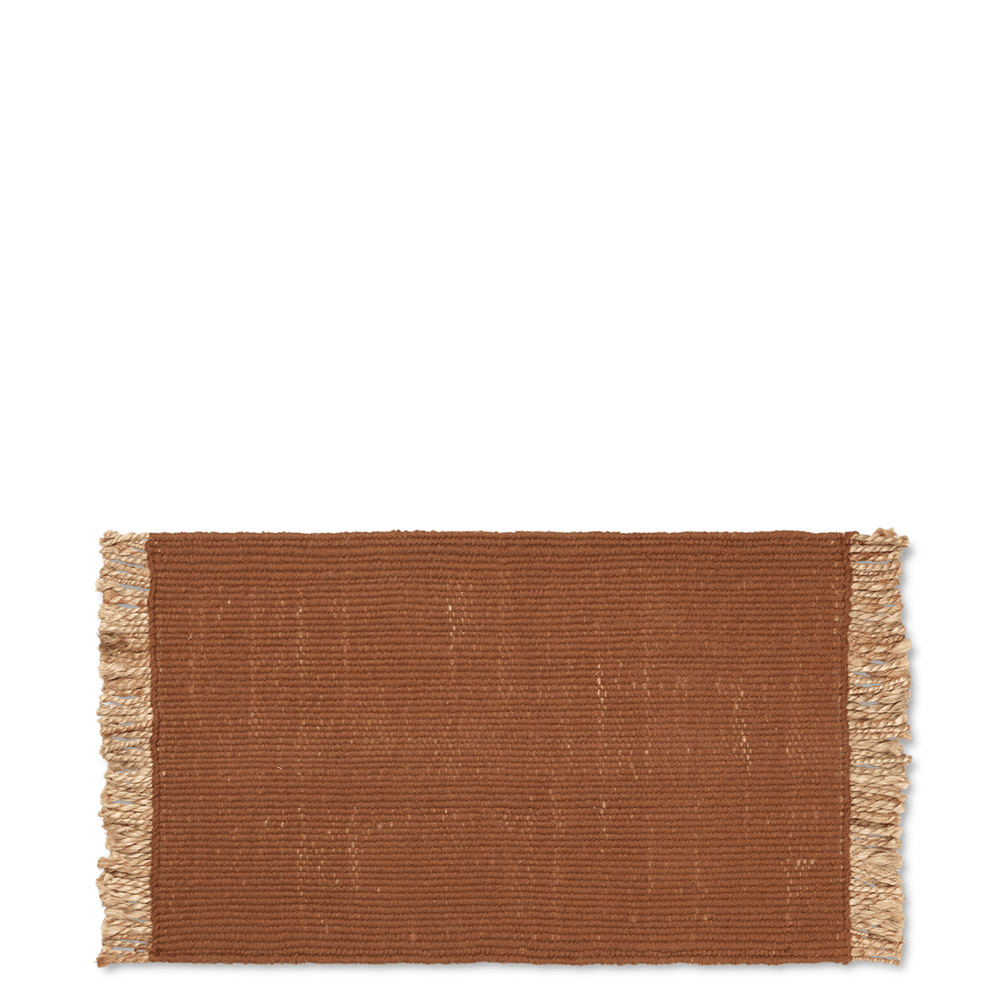 ferm living dark brick color jute and plastic mat