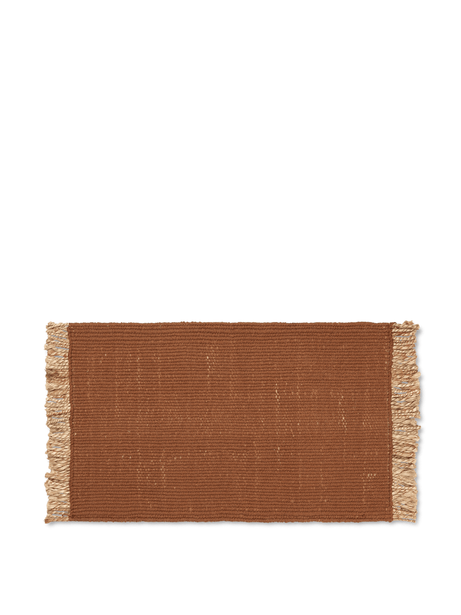 ferm living dark brick color jute and plastic mat