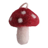 Felt Red Mini Mushrooms, Red - Set of 5