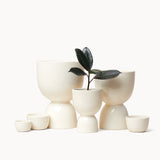Stacked Planters, White