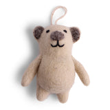 Chubby Mini Teddy Felt Ornament, Beige