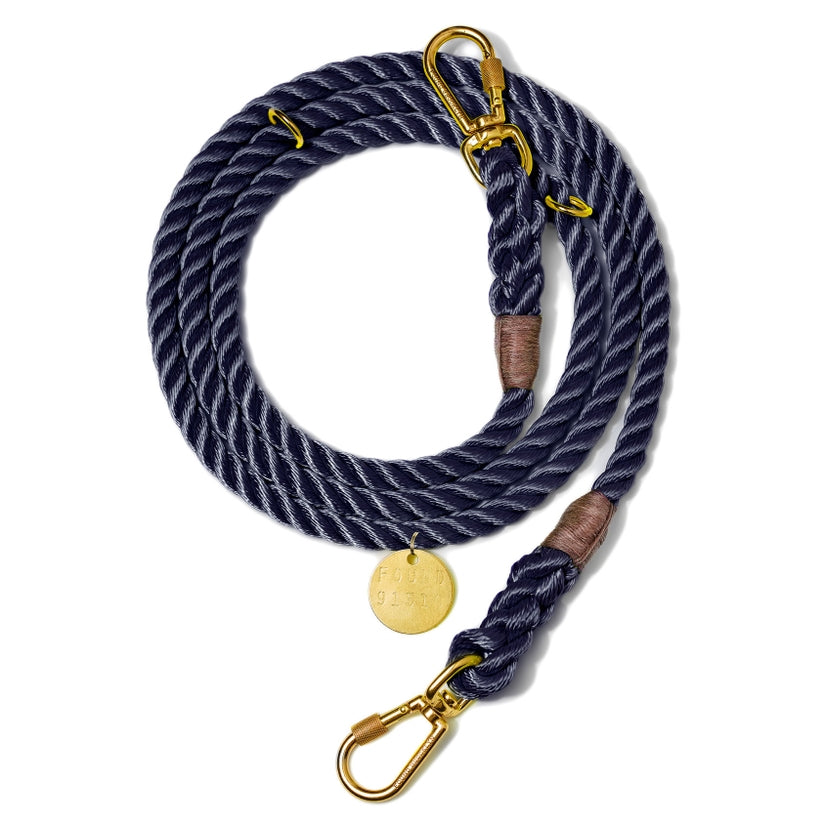 Adjustable Rope Leash, Navy