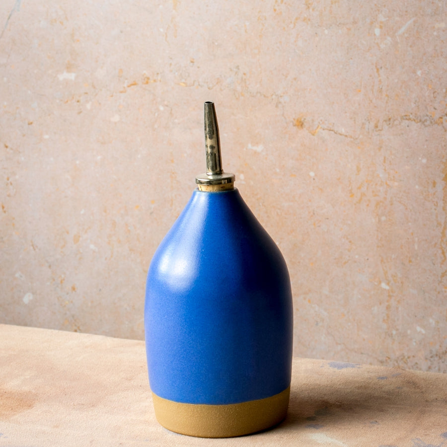 Ceramic Oil Bottle, Lazurite Blue