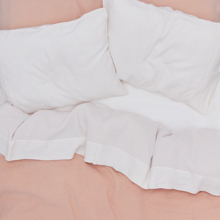 Simple Linen Bedding, Blush