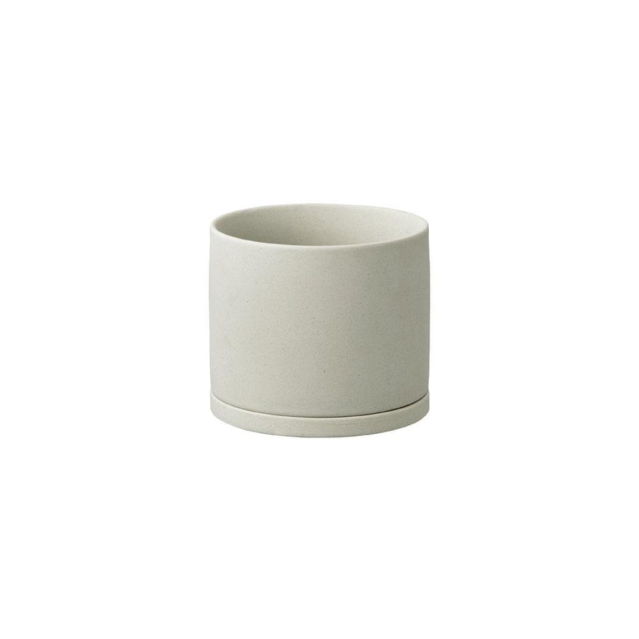 Kinto Porcelain Small Plant Pot, Light Grey