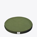 Snow Peak Green Lounge Cushion, unfolded on a white background.