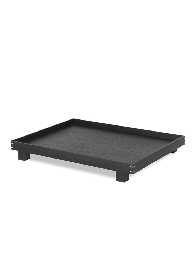 Bon Large Wooden Tray, Stained Black