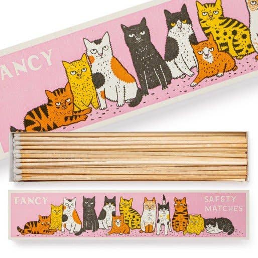 Archivist Gallery Long Matchbox, Fancy Cat Safety Matches