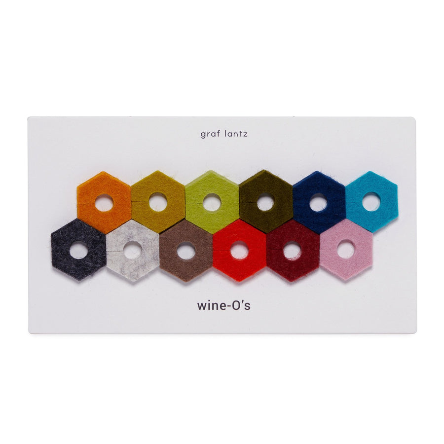 Felt Wine-Os - Wine Glass Markers, Hexagon