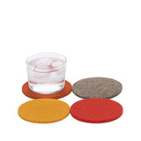 Merino Wool Felt Multi-Color Coasters Set of 4, Round