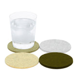 Merino Wool Felt Multi-Color Coasters Set of 4, Round