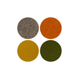 Merino Wool Felt Multi-Color Coasters Set of 4, Round
