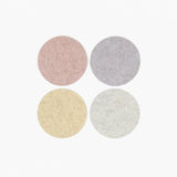 Merino Wool Felt Multi-Color Coasters Set of 4, Round