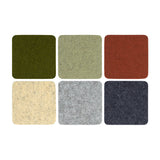 Merino Wool Felt Multi Color Coasters, Set of 6 - Square