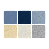 Merino Wool Felt Multi Color Coasters, Set of 6 - Square