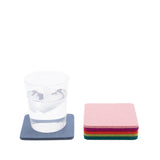 Merino Wool Felt Multi Color Coasters, Set of 6 - Square