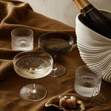 Ferm Living Ripple Champagne Saucers / Coupes, Clear - Set of 2