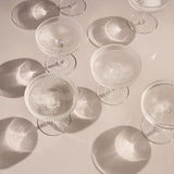 Ferm Living Ripple Champagne Saucers / Coupes, Clear - Set of 2