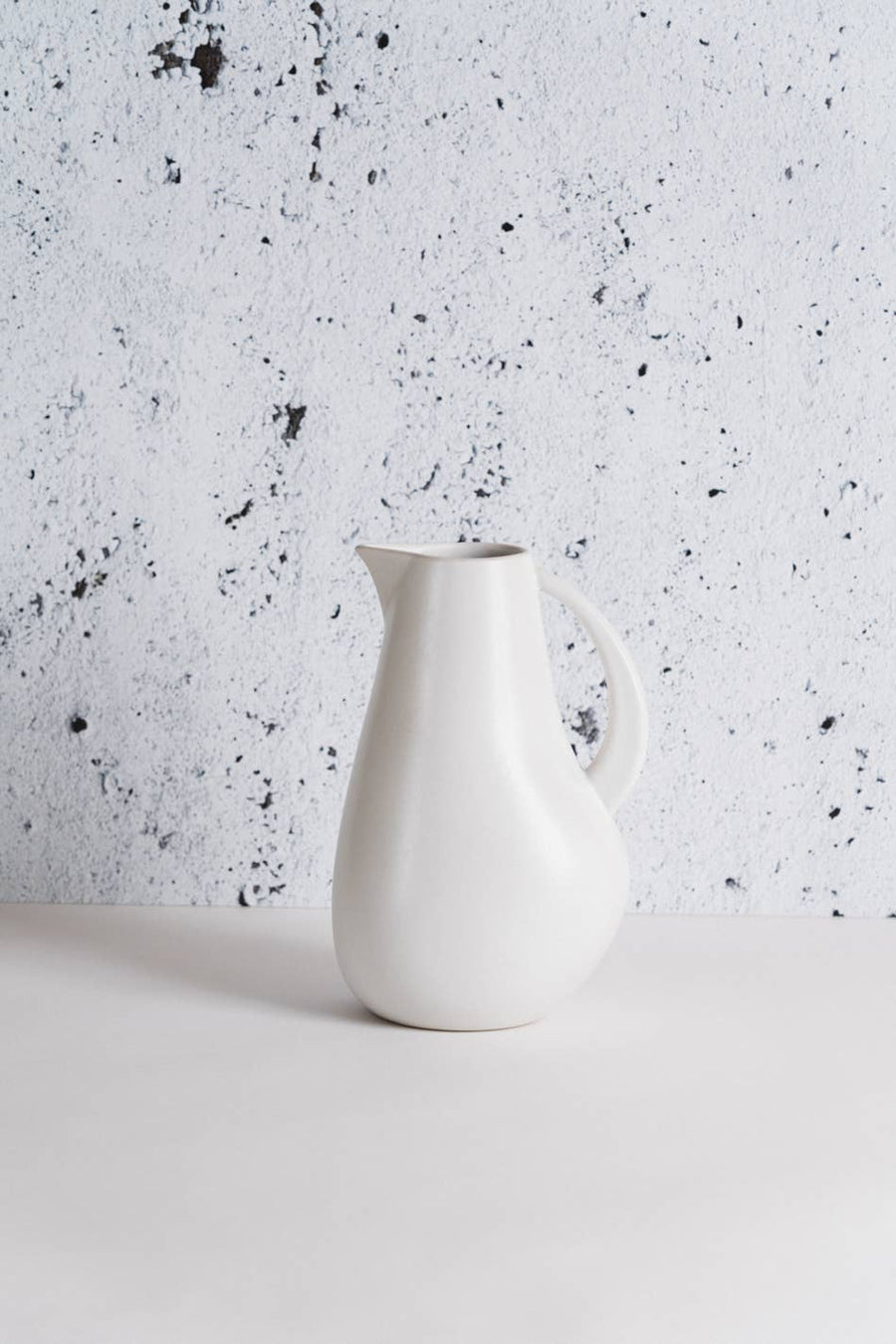 gharyan kuduo stoneware pitcher in matte white