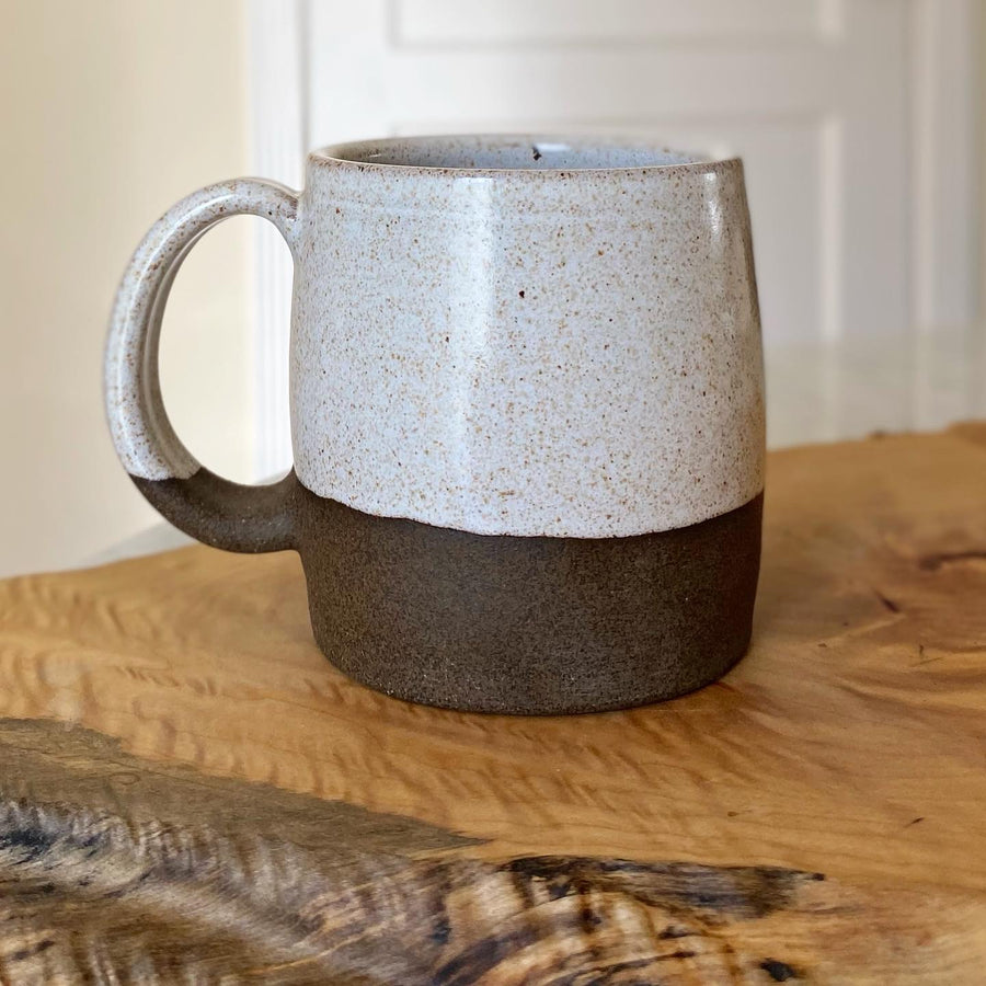 Slow Studio Ceramic Mug, White Speckled/Brown