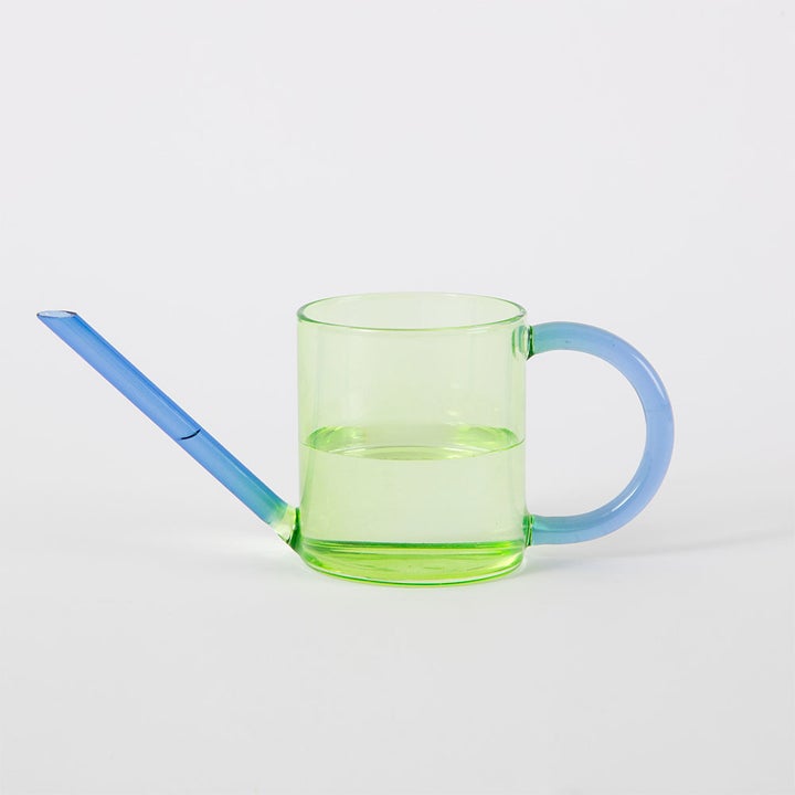 Glass Watering Can, Green + Blue