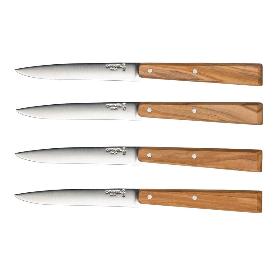 Opinel No.125 Bon Appétit Steak & Table Knives, Set of 4 - Olivewood