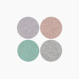 Merino Wool Felt Multi-Color Coasters Set of 4, Round